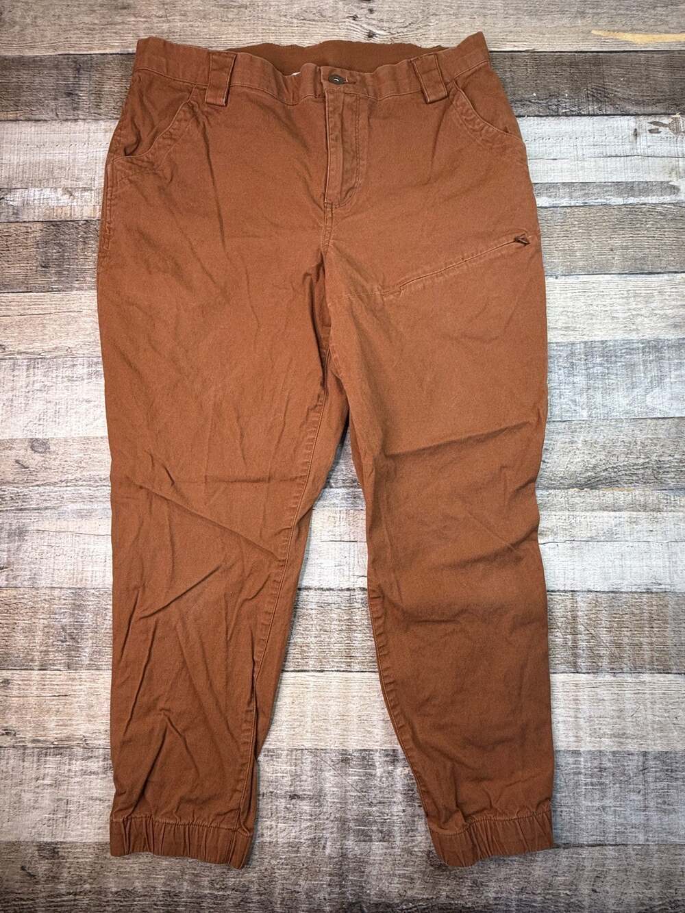 Duluth Rootstock Gardening Jogger Pants Womens 12 Cotton Canvas Stretch Rust